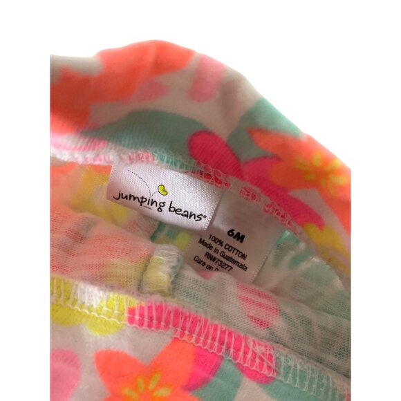 Jumping Beans GIrls Infant Baby Size 6 Months Skort Skirt Pink Green Orange FLor - Picture 2 of 3